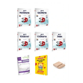 3D AYT Matematik Geometri Edebiyat Tarih Coğrafya Soru Bankası EŞİT AĞIR YKS 2026+PlanDefteri+Tutucu