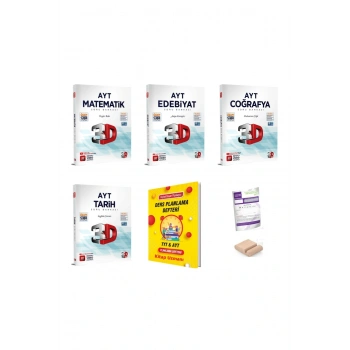 3D AYT Matematik Edebiyat Tarih Coğrafya Soru Bankası EŞİT AĞIR YKS 2026+PlanlamaDefteri+Tutucu