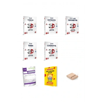 3D TYT Matematik Türkçe Geometri Tarih Coğrafya Video Destekli Defter EŞİT AĞR.YKS 2026+Plan Defteri