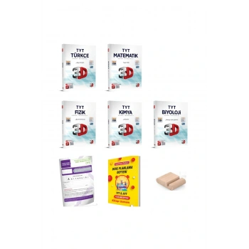 3D TYT Türkçe Matematik Fizik Kimya Biyoloji SAYISAL Soru Bankası YKS 2026 Planlama Defteri+Tutucu