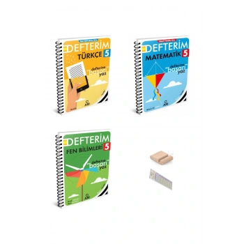ARI 5. Sınıf Matematik + Türkçe + Fen Defterim SETİ - 2025-2026+Telefon Tutucu+Çözüm Ayracı