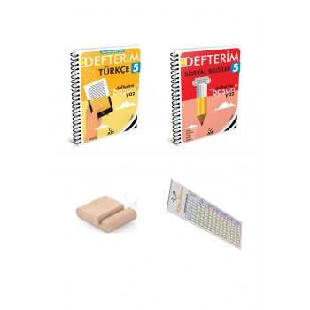 ARI 5. Sınıf Türkçe + Sosyal Bilgiler Defterim SETİ - 2025-2026+Telefon Tutucu+Çözüm Ayracı