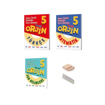 ORJİN 5. Sınıf Matematik Fen Türkçe Konu Özetli Soru Bankası 2025-2026 + Telefon Tutucu+Çözüm Ayracı