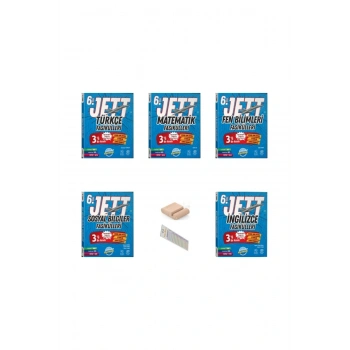6. Sınıf JET Fasikülleri 5li SETİ Tüm Dersler (Türkçe Mat Fen Sos İNg) + Telefon Tutucu+Çözüm Ayracı