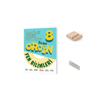 ORJİN 8. Sınıf Fen Konu Özetli Etkinlikli Soru Bankası 2025-2026 + Telefon Tutucu + Çözüm Ayracı
