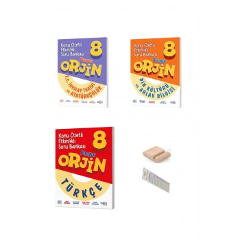 ORJİN 8. Sınıf Din İnkılap Türkçe Konu Özetli Soru Bankası 2025-2026 + Telefon Tutucu + Çözüm Ayracı