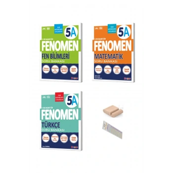 5 .Sınıf 5A Matematik Fen Türkçe Soru Bankası 2025-2026 +Telefon Tutucu +Çözüm Ayracı