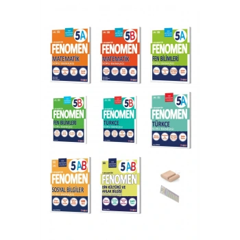 5.Sınıf 5A ve 5B Tüm Dersler Soru Bankası 2025-2026 +Telefon Tutucu +Çözüm Ayracı