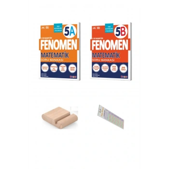 5.Sınıf 5A Matematik ve 5B Matematik Soru Bankası 2025-2026 +Telefon Tutucu +Çözüm Ayracı