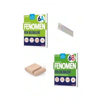 6.Sınıf 6A Fen ve 6B Fen Soru Bankası YENİ MÜFREDAT +Telefon Tutucu +Çözüm Ayracı