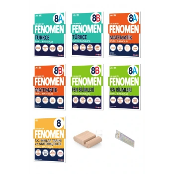 8.Sınıf 8 A ve 8 B Türkçe Fen Matematik İnkilap Soru Bankası 2025-2026 +Çözüm Ayracı+Telefon Tutucu