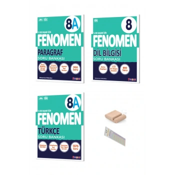 8.Sınıf 8 A Türkçe Dil Bilgisi Paragraf Soru Bankası 2025-2026 +Çözüm Ayracı+Telefon Tutucu