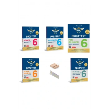 6. Sınıf PROTEST Fen Türkçe Sosyal Mat Din Soru Bankası YENİ MÜFREDAT +Telefon Tutucu + Çözüm Ayracı