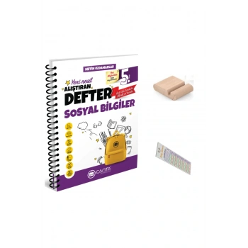 ÇANTA 5. Sınıf Sosyal Bilgiler Alıştıran Defter+Telefon Tutucu +Soru Çözüm Ayıracı