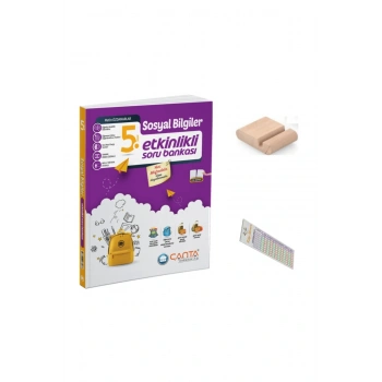 ÇANTA 5. Sınıf Sosyal Bilgiler Etkinlikli Soru Bankası+Telefon Tutucu +Soru Çözüm Ayıracı