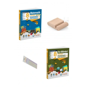 8.Sınıf Fen Mat Etkinlikli Kazanım Sıralı Soru Bankası+Telefon Tutucu+Soru Çözüm Ayıracı