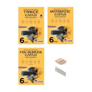 6.Sınıf Türkçe Matematik Fen Kafası Soru Bankası 2025-2026 YENİ MÜFREDAT+Telefon Tutucu+Çözüm Ayracı