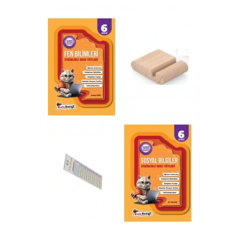6.Sınıf Fen Bilgisi Sosyal Bilgiler Etkinlikli Ders Föyü YENİ MÜFREDAT+Telefon Tutucu+Çözüm Ayracı