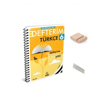 ARI 6. Sınıf Türkçe Defterim 2025-2026 YENİ MÜFREDAT+Telefon Tutucu+Çözüm Ayracı