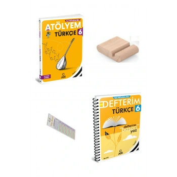 ARI 6. Sınıf Türkçe Defterim Türkçe Atölyem 2025-2026 YENİ MÜFREDAT+Telefon Tutucu+Çözüm Ayracı