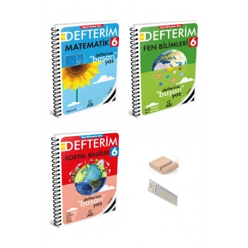 ARI 6. Sınıf Matematik Fen Sosyal Bilgiler Defterim 2026 YENİ MÜFREDAT+Telefon Tutucu+Çözüm Ayracı