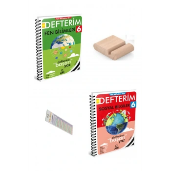 ARI 6. Sınıf Fen Bilgisi Defterim Sosyal Bilgiler Defterim YENİ MÜFREDAT+Telefon Tutucu+Çözüm Ayrac
