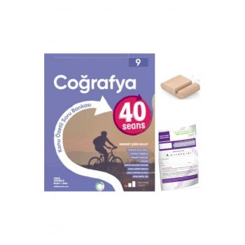 9.Sınıf 40 SEANS Konun Özetli Coğrafya Konu Özt. Soru Bankası YENİ MÜFREDAT+Deneme+Telefon Tutucu