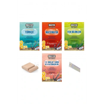8.Sınıf MASTER Matematik Türkçe İnkilap Fen Soru Bankası 2026 LGS +Telefon Tutucu+Çözüm Ayracı