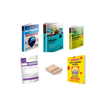 10.Sınıf Biyoloji Kimya Matematik Soru Bankası YENİ MÜFREDAT+Plan Defteri+Telefon Tutucu+Deneme