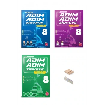 8.Sınıf ADIM ADIM ZİRVEYE Fen Matematik İnkilap Soru Bankası 2026 LGS +Telefon Tutucu+Çözüm Ayracı