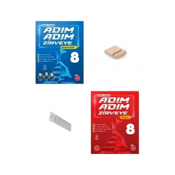 8.Sınıf ADIM ADIM ZİRVEYE Matematik Türkçe Soru Bankası 2026 LGS +Telefon Tutucu+Çözüm Ayracı