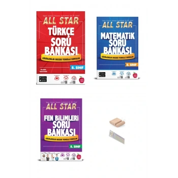 8.Sınıf ALLSTAR Türkçe Matematik Fen Bilgisi Soru Bankası 2026 LGS +Telefon Tutucu+Çözüm Ayracı