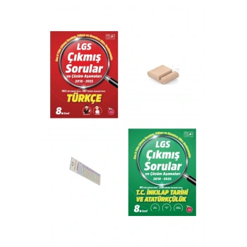 LGS Çıkmış Sorular ve Çözüm Aşamaları 2018-2025 (İnkılap Türkçe ) +Telefon Tutucu+Çözüm Ayr