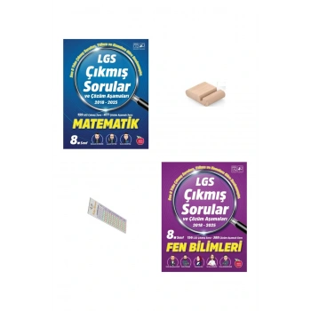 LGS Çıkmış Sorular ve Çözüm Aşamaları 2018-2025 Matematik Fen ) +Telefon Tutucu+Çözüm Ayr