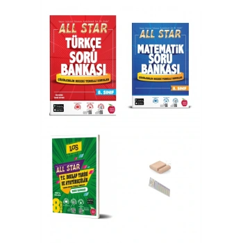 8.Sınıf ALL STAR Türkçe İnkilap Matematik Soru Bankası 2026 LGS +Telefon Tutucu+Çözüm Ayracı