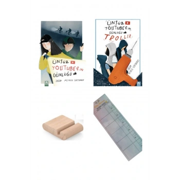 Ünsüz Youtuber ın Günlüğü 1. ve 2. Kitap / Son Zil - Troller/ Ortaokul Hikaye + Tablet Tutucu