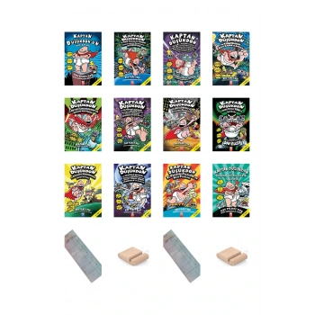 KAPTAN DÜŞÜKDON Serisi Tüm Kitapları 12 Kitaplık SET 9-12 Yaş Hikaye / Çizgi Roman+Tablet Tutucu