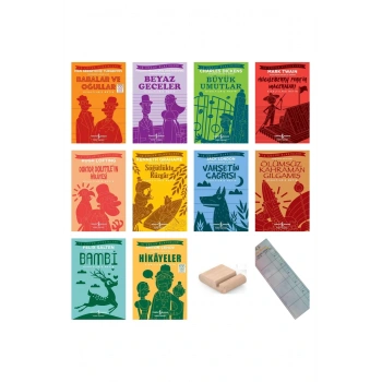 8-12 Yaş Dünya Çocuk Klasikleri İlkokul ve Ortaokul Okuma Kitapları 10lu SET +Telefon Tutucu
