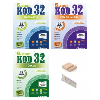 6.Sınıf KOD 32 Fen Bilgisi Matematik Türkçe Haftalık Deneme 2026 Maarif Müfredat +Telefon Tutucu