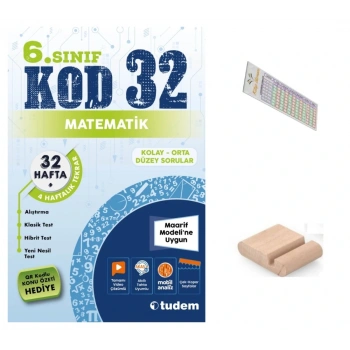 6.Sınıf KOD 32 Matematik Haftalık Deneme 2026 Maarif Müfredat +Telefon Tutucu+Çözüm Ayracı