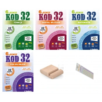 6.Sınıf KOD 32 Matematik Sosyal Fen Türkçe Haftalık Deneme 2026 Maarif Müfredat+Telefon Tutucu