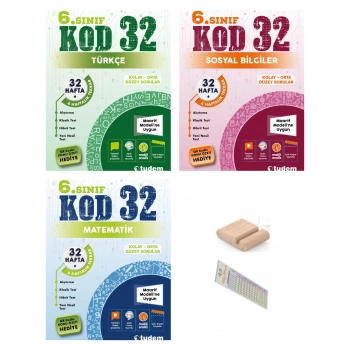 6.Sınıf KOD 32 Türkçe Sosyal Matematik Haftalık Deneme 2026 Maarif Müfredat +Telefon Tutucu