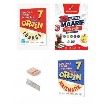 7.Sınıf ORJİN Türkçe Matematik Soru Bankası 2027 Maarif Model+Telefon Tutucu+Maarif Defter