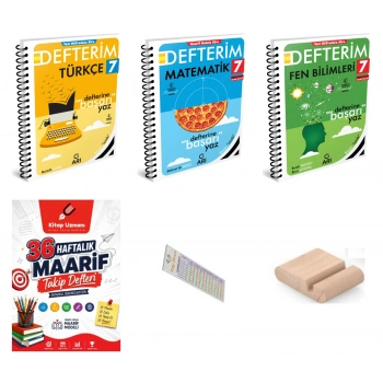 7.Sınıf Türkçe Matematik Fen Defterim 2027 Maarif Model+Telefon Tutucu+Maarif Defteri