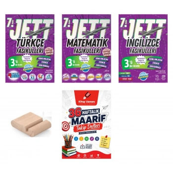 7.Sınıf Jett Türkçe Matematik İngilizce Fasikülleri 2027 Maarif Model+Telefon Tutucu+Maarif Defter