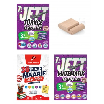7.Sınıf Jett Türkçe Matematik Fasikülleri 2027 Maarif Model+Telefon Tutucu+Maarif Defter