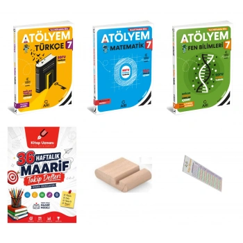 7.Sınıf Türkçe Matematik Fen Atölyem 2027 Maarif Model+Telefon Tutucu+Maarif Defteri