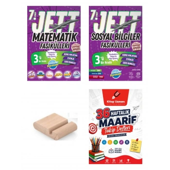 7.Sınıf Jett Matematik Sosyal Bilgiler Fasikülleri 2027 Maarif Model+Telefon Tutucu+Maarif Defter