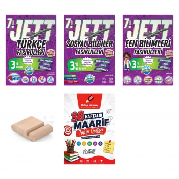 7.Sınıf Jett Türkçe Sosyal Fen Bilimleri Fasikülleri 2027 Maarif Model+Telefon Tutucu+Maarif Defter