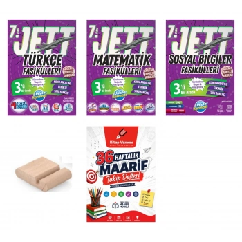 7.Sınıf Jett Sosyal Matematik Türkçe Fasikülleri 2027 Maarif Model+Telefon Tutucu+Maarif Defter